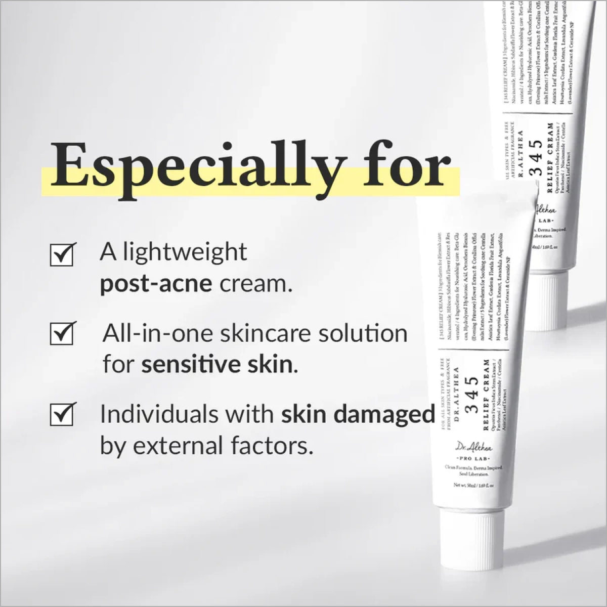 Dr. Althea 345 Relief Cream 50ml Original Korean Barrier Repair Gel Cream for Acne-Prone and Sensitive Skin Pakistan