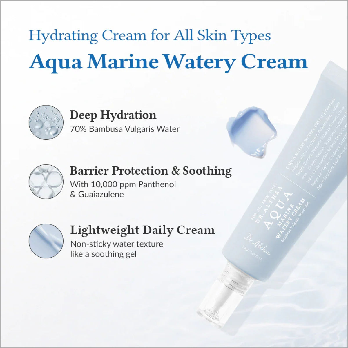 Dr. Althea Aqua Marine Watery Cream 50ml Original Korean Lightweight Moisturizer for Hydrated Skin in Pakistan
