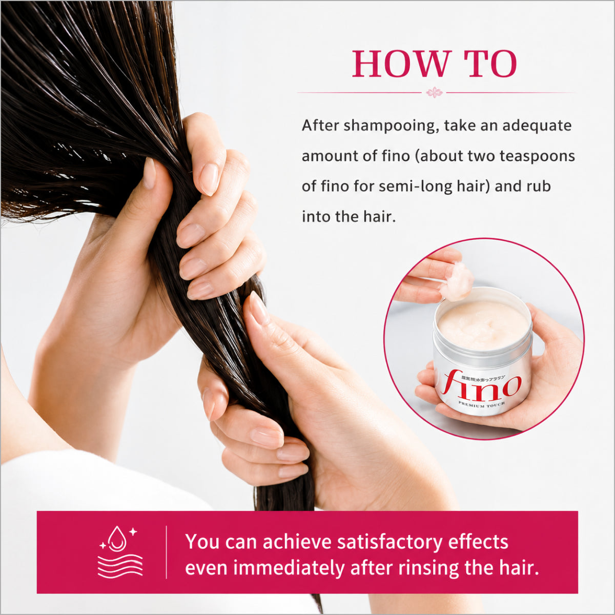 fino Premium Touch Hair Mask with a red lid and red ribbon available at theskinful.pk
