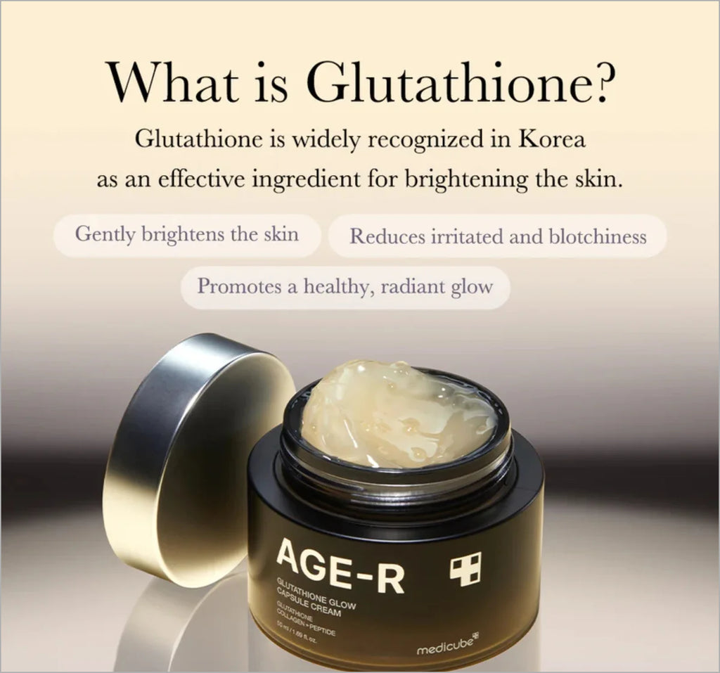 Medicube AGE-R Glutathione Glow Capsule Cream for brighter, hydrated skin available at TheSkinful Pakistan.