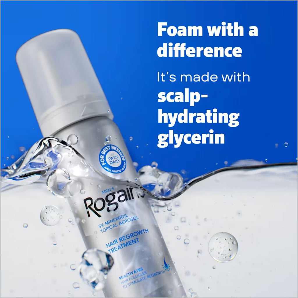 Men's Rogaine 5% Minoxidil Foam for hair loss and hair regrowth in Pakistan