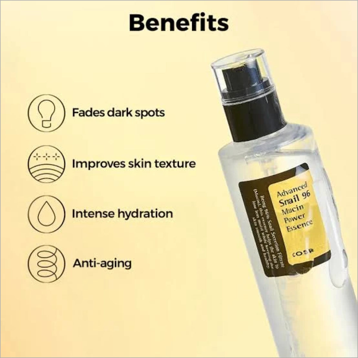 COSRX Advanced Snail 96 Mucin Power Essence 100ml Korean skincare essence for hydration and skin barrier repair in Pakistan.