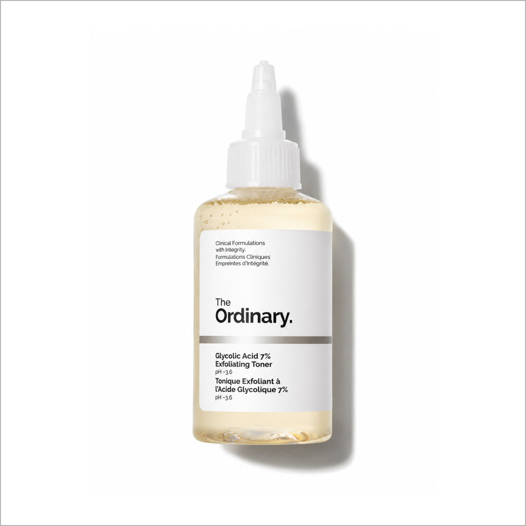 The Ordinary Glycolic Acid 7% Exfoliating Toner for brighter skin, smoother texture, pore care, and dark spot improvement at TheSkinful Pakistan.