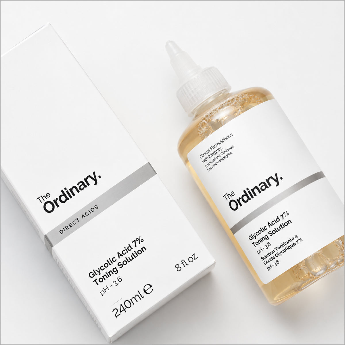 The Ordinary Glycolic Acid 7% Exfoliating Toner for brighter skin, smoother texture, pore care, and dark spot improvement at TheSkinful Pakistan.