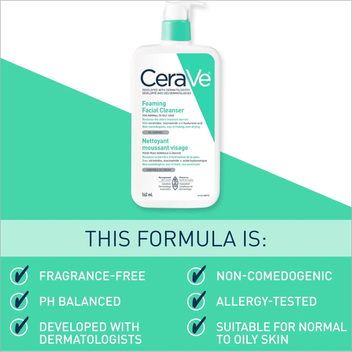 CeraVe Foaming Facial Cleanser Canadian Variant for Normal to Oily Skin Pakistan